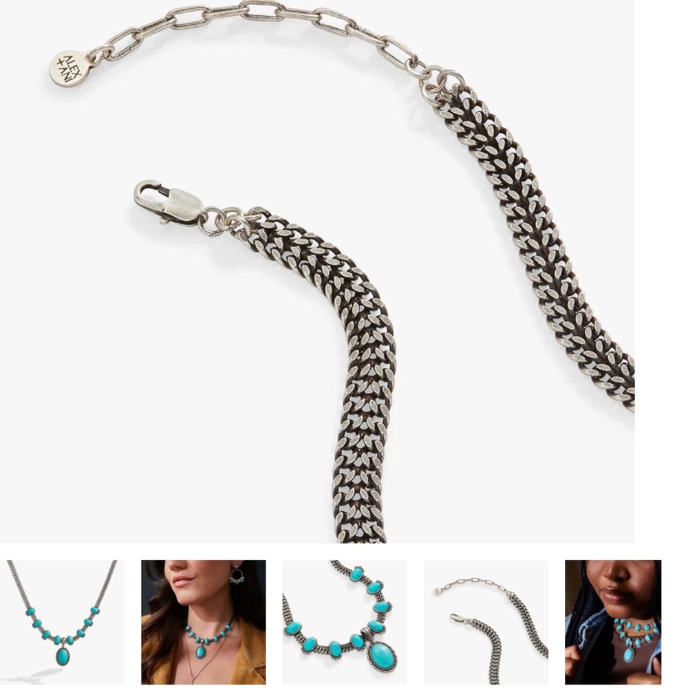 Turquoise and Silver Statement Necklace - Picture 4 of 9